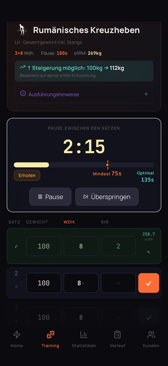 Training mit Timer